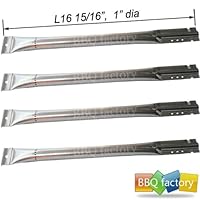 15641 4-pack Replacement Stainless Steel Pipe Burner for Char Broil, Charmglow, Costco Kirkland, Grand Isle, Jenn Air, Kenmore Sears, K Mart, Member's Mark, Nexgrill, Perfect Flame By Lowes