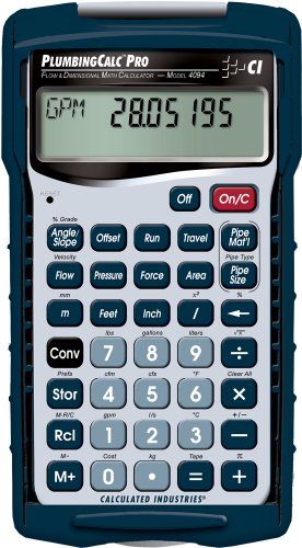 Plumbing Calc Pro Professional Plumbing Math Calculator - Calculated Industries - RC-CI4094 - ISBN:B002I621N8