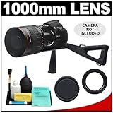 Vivitar 500mm f/6.3 Series 1 Multi-Coated Mirror Lens with 2x Teleconverter (=1000mm) + Stedi-Stock Shoulder Brace Kit for Nikon D40, D60, D90, D300, D300s, D3, D3x, D7000, D3000, D3100, D3s & D5000 Digital SLR Cameras