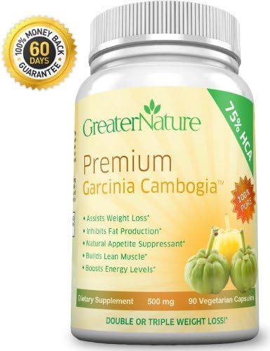 Premium Garcinia Cambogia Extract - 100% Pure Natural Appetite Suppressant - Fulfills All Of Dr OZ Criterias - Best Weight Loss Pills On The Market - 75% HCA - 1500 Mg of Clinically-Proven Cambogias Per Serving 30 Day Supply - 60 DAY MONEY BACK GUARANTEE for GUARANTEED RESULTS!