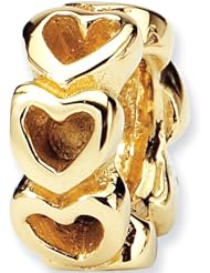 Reflection Beads 14kt Yellow Gold Heart Chain Love Bead