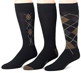Dockers Men's 3-Pack Metro Argyle Socks, Navy, 8 to 12