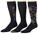 Dockers Men's 3-Pack Metro Argyle Socks, Navy, 8 to 12