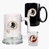 Washington Redskins 15 oz. Tankard, 15 oz. Ceramic Mug and 2 oz. Shot Glass Set