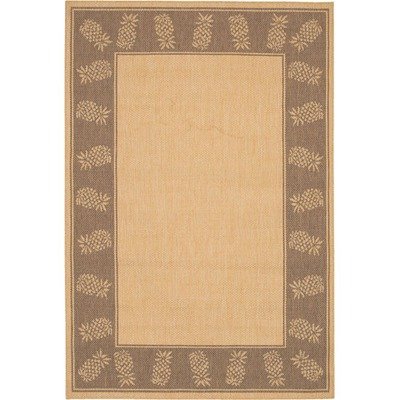 Couristan 1177/3000 Recife Tropics Natural/Cocoa Rug, 7-Feet 6-Inch by 10-Feet 9-Inch