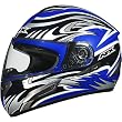 AFX Multi Adult FX-100 Street Bike Racing Motorcycle Helmet w/ Free B&F Heart Sticker Bundle - Blue