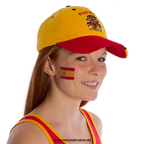 5er Spanien Tattoo Fahne Fan Set – EM Fanartikel 2016 – Spain Flag (5)