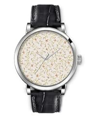 SPRAWL Aanalog Fashion Series Silver Ladies Watches of Genuine Black Leather Strap,Unique Wrist Watch for Women Girls Designed with Pattern branches