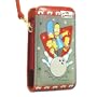 Licensed Red Simpsons Universal Vertical Cellphone Pouch with The Simpsons Family Bowling on the Front
