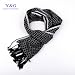 Black Checker Tuxedo Scarf for men women Y&G 100% Silk Jacquard Woven Scarf SC1005