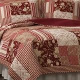 Red Alert Full / Queen Quilt with 2 Shams