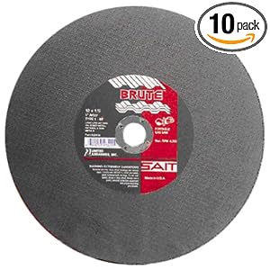 SAIT 23412 Type 1 12-Inch x 1 8-Inch x 1-Inch 6300 Max RPM Brute Portable Saw Cut-Off Wheel - 10... by 