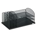 Safco Mesh Desk Organizer, 3 Horizontal/3 Upright Sections, 19.5 Inches Width x 8.25 Inches Height, Black (3254BL)