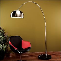 LumiSource Chrome Arch Floor Lamp