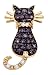 Cute Yellow Gold Chocolate And White 1/3 CTW Diamond Cat Pendant