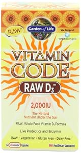 Garden of Life Vitamin Code Raw D3 Vitamin Supplement, 60 Count