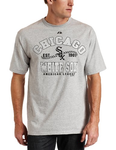 MLB Men's Chicago White Sox Dial It Up Short Sleeve Basic Tee (Steel Heather, X-Large)