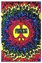 Psychedelic Peace Motivational Blacklight Poster Print, 23x35