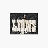 Detroit Lions Giant 2 W x 1 H Lions Pendant - 14KT Gold Jewelry