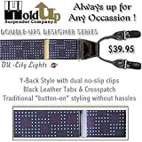 Dramatic Citylights pattern suspenders with dual clips