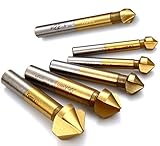 KRW 面取り90度 カウンターシンク 6本セット 3刃数 6.3mm 8.3mm 10.4mm 12.4mm 16.5mm 20.5mm チタンコーティング