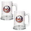 New York Islanders 2pc 15oz Glass Tankard Set- Primary Logo NHL Hockey