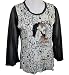 Vine Street Fashion Apparel, Black & White Printed Fashion Top with 3/4 Sheer Sleeves...
