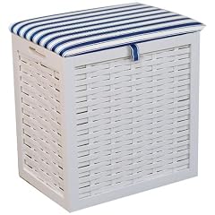 Hansen Korb 5/112 W�sche-Sitzhocker / aus Pinienholz, wei� lackiert / B 46 T 32 H 52 cm