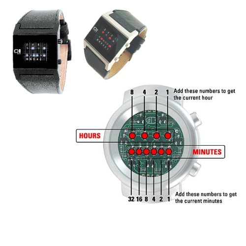 Childrens Toyshop  Electronics : Executive Square Binary Watch Red