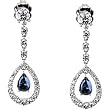 18K White Gold London Blue Topaz and Diamond Earrings