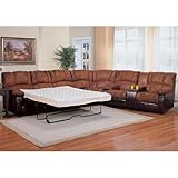 Ronan Two-Tone Microfiber Sleeper Sofa Sectional by Coaster