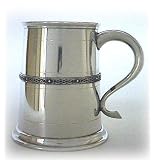 Review Made in Sheffield UK arwW27C1/PID-254 / Pewter tankard with single decorative Celtic pattern