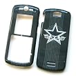 Motorola SLVR L7c Snap On Protector Hard Case Image Cover Blue Stars with Grey Background Design 63