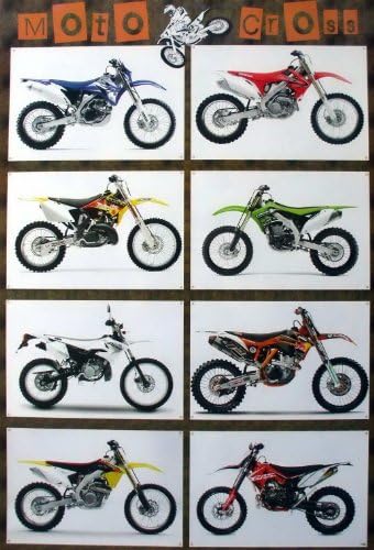 7043-M Motocross Dirt Bike Motorcycle Collection Wall Decoration Poster Size 23.5"x35"