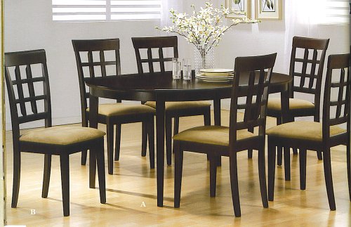 KITCHEN TABLE W/ 4 CHAIRS ,RICH CUPPUCINO FINISH