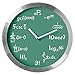 WHATONEARTH Chalkboard Wall Clock: Mathematical Expressions - Classic Green Background
