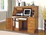 Deluxe Oak Finish Roll Top Home Office Computer Writing Desk Suite