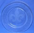 Individually Hand Etched Fleur De Lis Glass Dinner Plate 9.5"D Set / 2