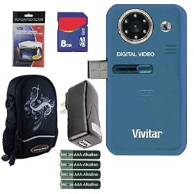 Vivitar DVR-510 Night Vision 2GB Digital Video Camcorder With 1.8-inch LCD Screen Plus 8GB Accessory Kit