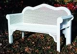 Webcoat Victorian Series 4 Ft. Bench with Back, Small Hole 11 Gauge Punched Steel, 11 Gauge Formed Steel Frame with Rolled Arms, Portable Webcoat Victorian Series 4 Ft. Bench with Back, Small Hole 11 Gauge Punched Steel, 11 Gauge Formed Steel Frame with Rolled Arms, Portable