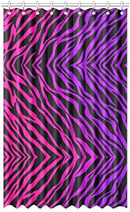 52"(width)x84"(height) Pink Purple Zebra Print One Piece 100% Polyester Sweet Window Curtain Panels