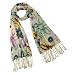 100% Pashmina Cashmere Multicolor Carefree Flowers and Dewdrop Tassels Ends Long Scarf Shawl
