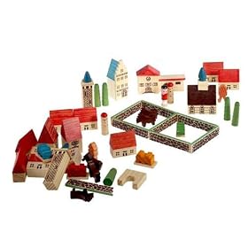 Creative Toys : Childrens Wooden Village Playset in a Bag [Toy]