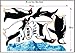 Easy Instant Decoration Wall Sticker Decal - Penguin Group Dive