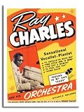 Review   / Ray Charles Rock n Roll Concert Poster Print New - Approx Size 40 x 30 cms (15.5 x 11.5 Inches)