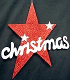 Red & White Glittery Star Christmas Ornament #C0962