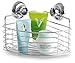 BINO SMARTSUCTION Chrome Shower Caddy, Corner Basket