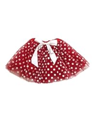 Apparel: Rush Dance Ballerina Girls Dress-Up Princess Fairy Polka Dots & Ribbon Tutu (Kids (3-6 Years Old), Red & White (Valentines))