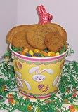 Gourmet Food : Scott's Cakes Cookie Combos Special - Brownie Chunk and Peanut Butter 2 lb. Yellow Bunny Pail