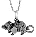 Sterling Silver 3/8 (9mm) Rat Pendant